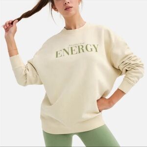 $138 mate the label Organic‎ Fleece Graphic Oversized Sweatshirt size xs small